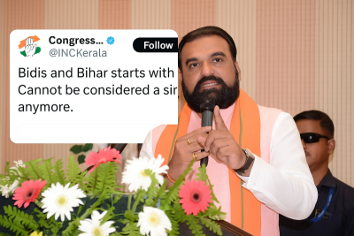 Congress' post on Bihar and bidi triggers row, BJP says 'insult to the entire state'