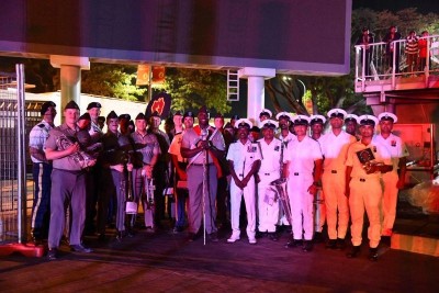 Indian Naval Ship Kadmatt participate in grand Military Tattoo in Papua New Guinea