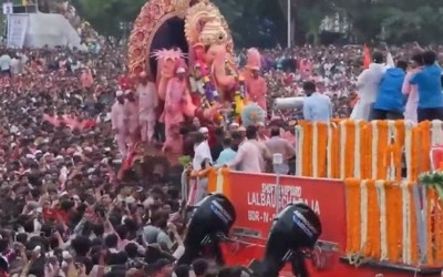 Lalbaugcha Raja Ganapati immersion delayed by 13 hours amid high tide, technical snags; fishermen cry ‘betrayal’