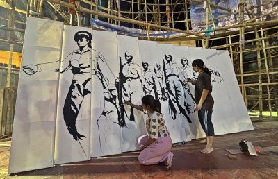 In Images: Kolkata’s Shimla Byayam Samiti marks 100 years of Sarbajonin Durga Utsav with ‘Revolutionary Shrine of Swadeshiyana’ theme