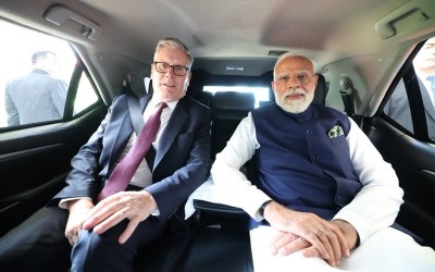 India-UK ties 'on the move': PM Modi takes car ride with UK counterpart Keir Starmer