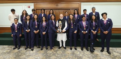 PM Modi honours Women’s World Cup champions at his New Delhi residence