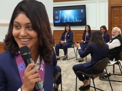 PM Modi’s 'glow' sparks laughs as cricketer Harleen Deol asks about his skincare routine