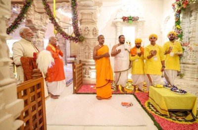 PM Modi raises saffron flag over Ram Mandir! ‘500-year dream finally fulfilled’ in historic ceremony at Ayodhya