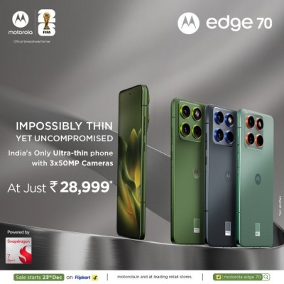 No compromises, ultra-slim: Motorola Edge 70 launches with triple 50MP cameras and AI power