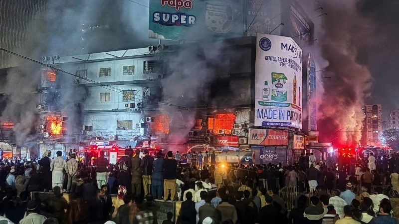 Massive fire in Pakistan's Gul Plaza kills six, sparks safety concerns across Karachi