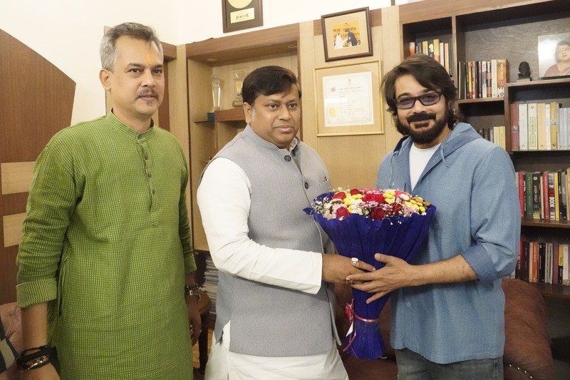 In images: BJP leader Sukanta Majumdar meets Prosenjit Chatterjee