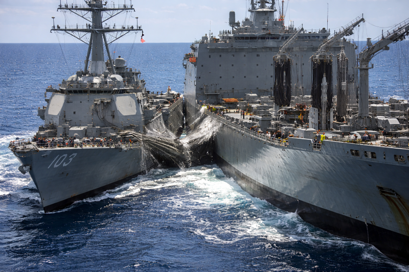Two US Navy ships collide during refuelling operation in Caribbean; two injured