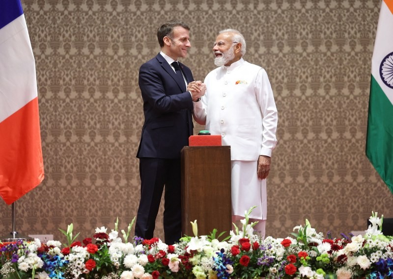 In Images: PM Modi, Emmanuel Macron hold talks during French President’s India visit
