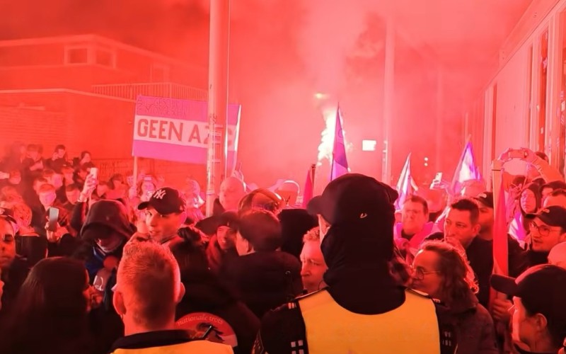 Violent clashes erupt in Dutch village as protests against planned asylum centre turn chaotic