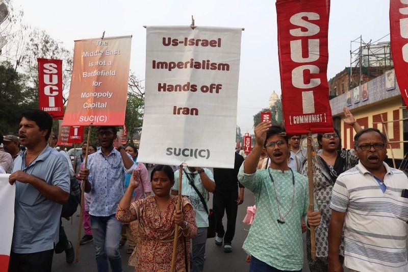 In Images: Leftist SUCI protests in Kolkata against US-Israel led strikes that killed Iran’s Supreme Leader Khamenei