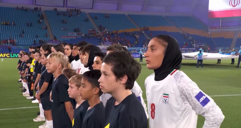 Defiant silence: Iran women’s team refuses anthem days after Khamenei’s death