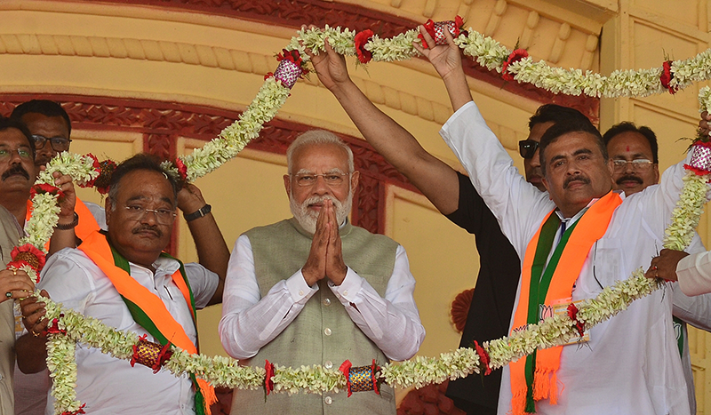 In Images: In Kolkata PM Modi launches blistering attack on TMC at Brigade rally