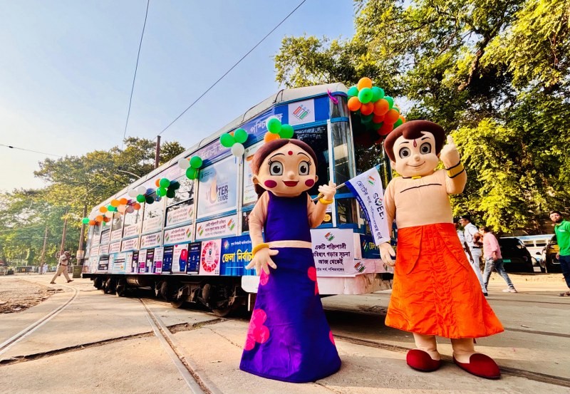 West Bengal Assembly Polls: SVEEP Tram rolls through Kolkata streets to boost electoral awareness