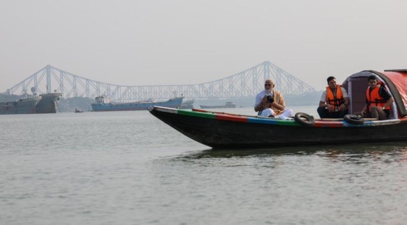 ‘Ganga flows through Bengal’s soul’: Modi’s Hooghly boat ride adds softer touch to poll campaign