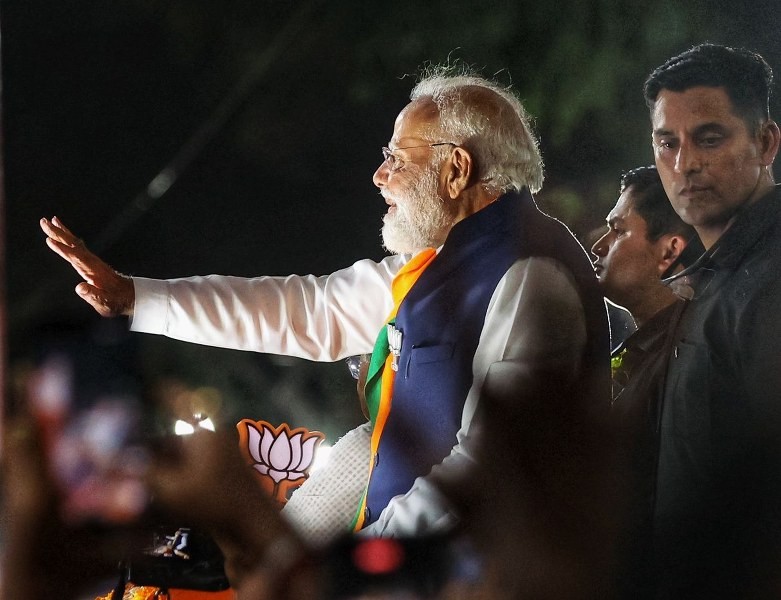 In Images: PM Narendra Modi participates in mega roadshow in North Kolkata