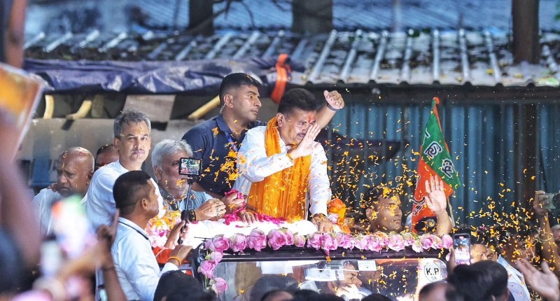In Images: CM Suvendu Adhikari leads victory rally in Bhabanipur after historic Bengal win