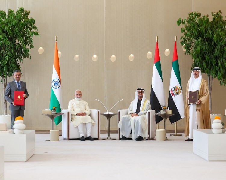 In Images: Modi meets UAE President Sheikh Mohamed bin Zayed Al Nahyan