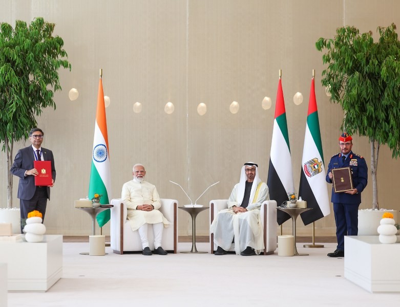 In Images: Modi meets UAE President Sheikh Mohamed bin Zayed Al Nahyan