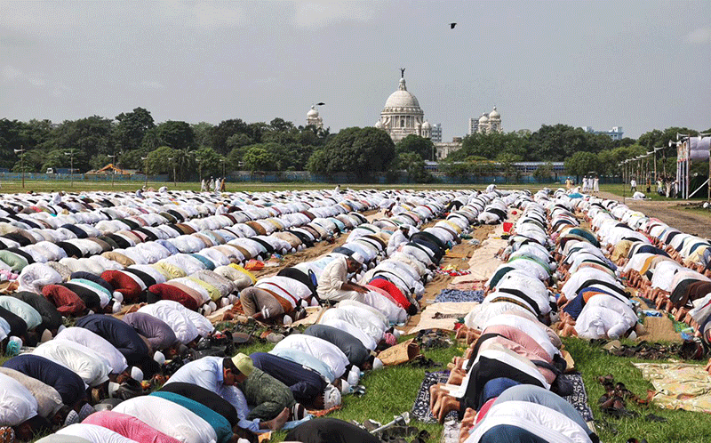 In Images: Thousands gather at Kolkata’s Brigade Parade Ground for namaz