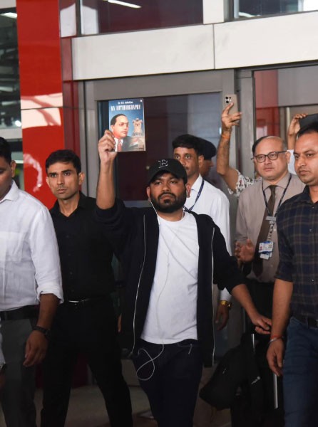 In Images: Cockroach Janta Party founder Abhijeet Dipke arrives in New Delhi for Jantar Mantar protest