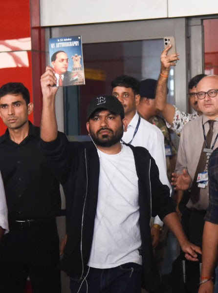In Images: Cockroach Janta Party founder Abhijeet Dipke arrives in New Delhi for Jantar Mantar protest
