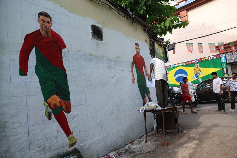 In Images: Kolkata's streets turn yellow and green as Neymar, Raphinha World Cup murals come alive