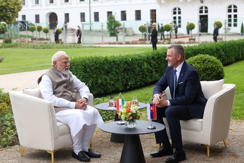 In Images: PM Modi meets Solavakian Prez in Bratislava, helds delegation-level talks