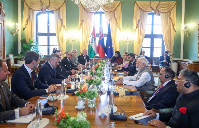 In Images: PM Modi meets Solavakian Prez in Bratislava, helds delegation-level talks