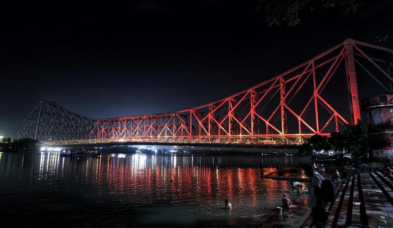 In Images: Kolkata’s Howrah Bridge lights up ahead of 3,000-drone show