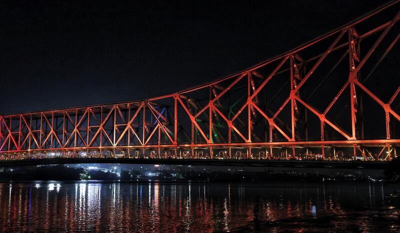 In Images: Kolkata’s Howrah Bridge lights up ahead of 3,000-drone show