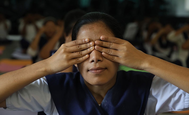 Visually impaired students of a Kolkata blind school embrace yoga ahead of Yoga Day