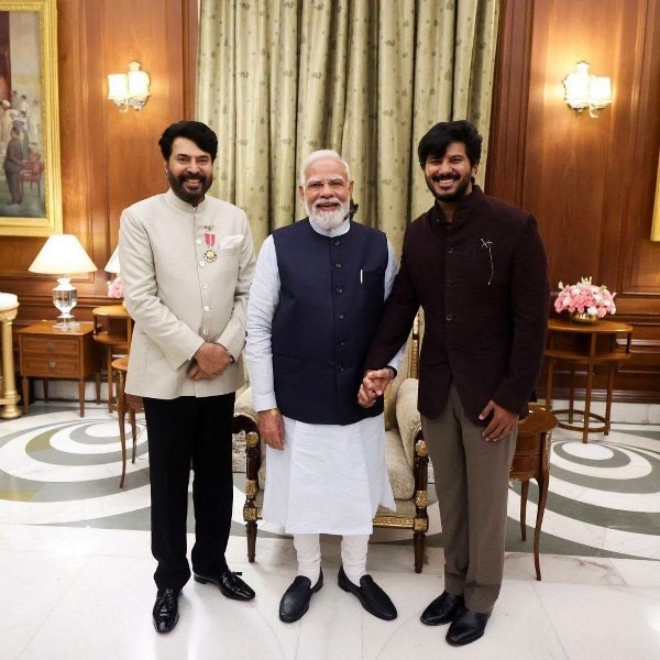 In Images: Actor Mammootty, his family meet PM Modi after Padma Awards ceremony
