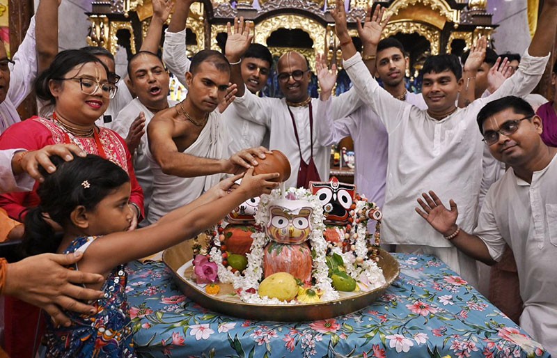 In Images: Kolkata temple celebrates Lord Jagannath’s Snana Yatra