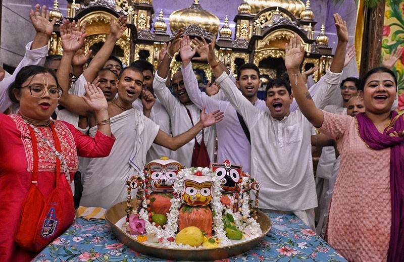 In Images: Kolkata temple celebrates Lord Jagannath’s Snana Yatra