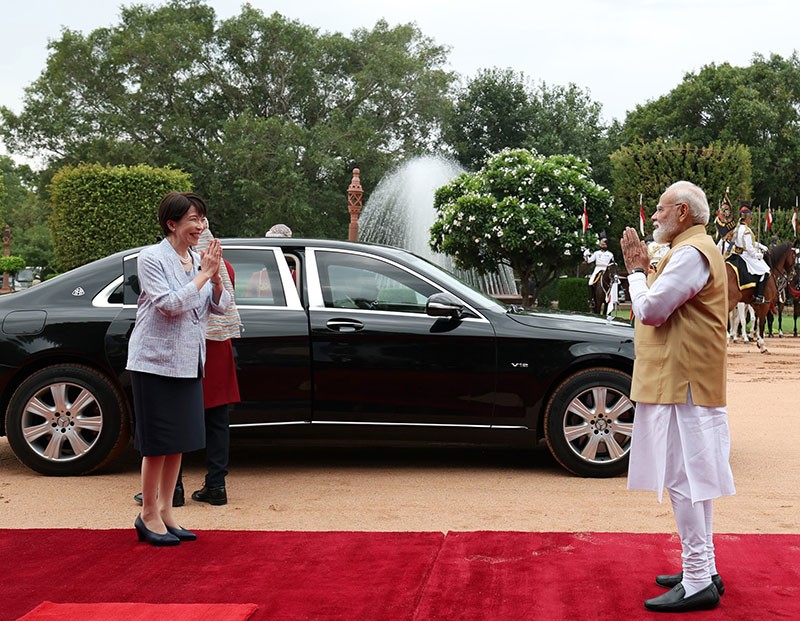 In Images: PM Modi rolls out grand welcome for Japan's PM Sanae Takaichi in New Delhi