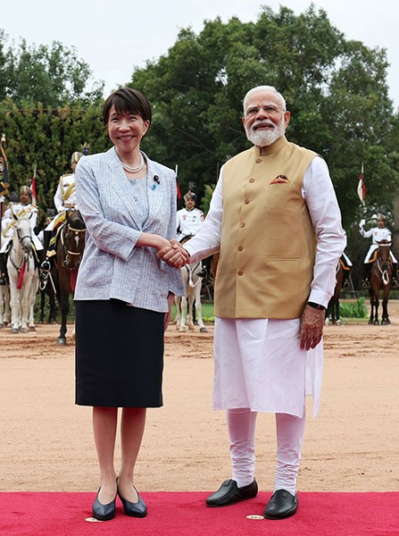 In Images: PM Modi rolls out grand welcome for Japan's PM Sanae Takaichi in New Delhi