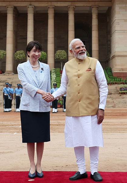 In Images: PM Modi rolls out grand welcome for Japan's PM Sanae Takaichi in New Delhi