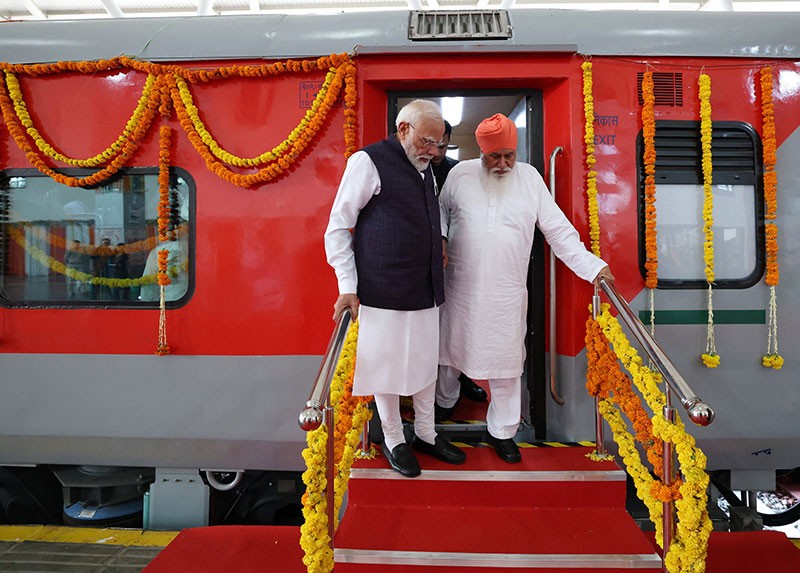 In Images: PM Modi interacts with passengers and children at Jalandhar Cantt Station in Punjab