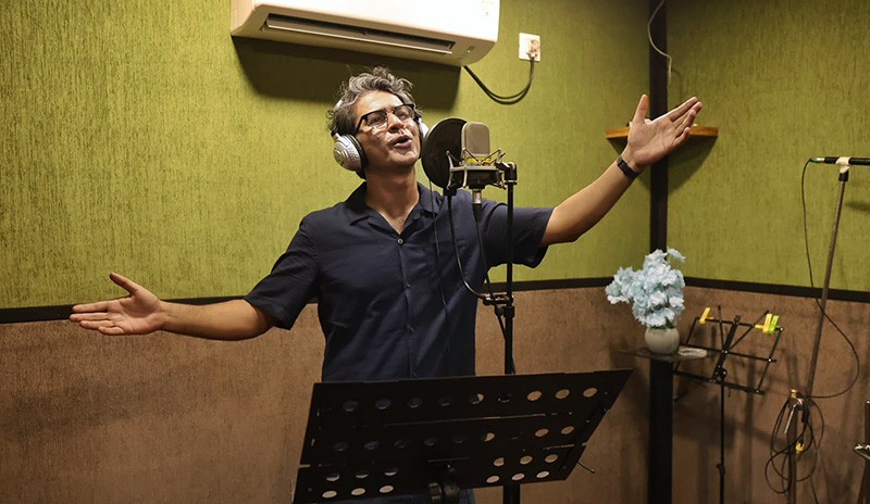 In Images: Srijit Mukherji, Anirban Bhattacharya record new song at Audio Lake studios in Kolkata