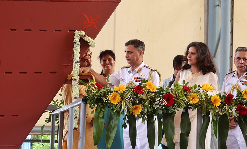 GRSE launches Next Gen Offshore Patrol Vessel 'Shruti' in Kolkata