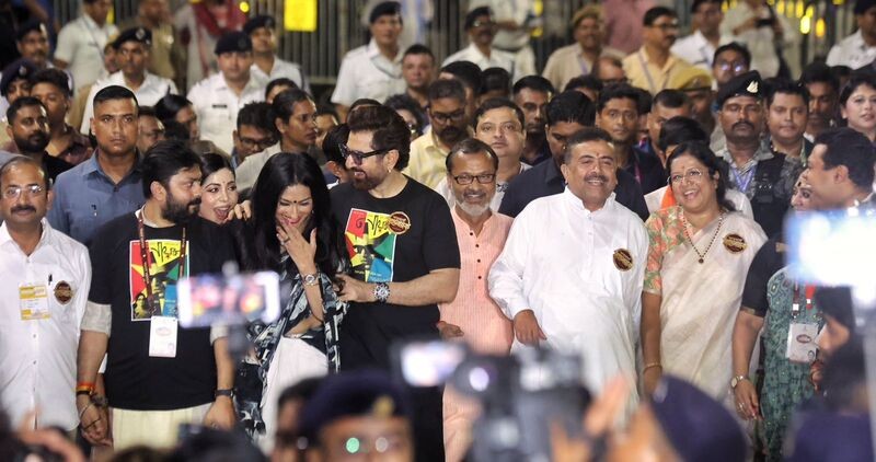In Images: Suvendu Adhikari joins Tollywood stars to celebrate Uttam Kumar’s birth centenary in Kolkata