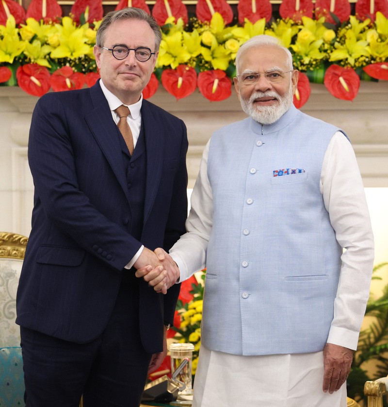 In Images: PM Modi meets Belgian Prime Minister Bart De Wever in New Delhi Caption:
