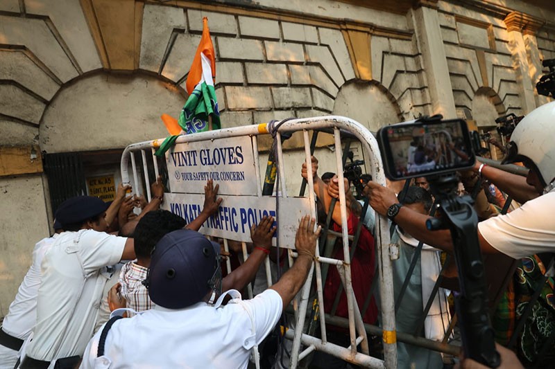 In Images: Congress workers detained during Lok Bhavan protest in Kolkata