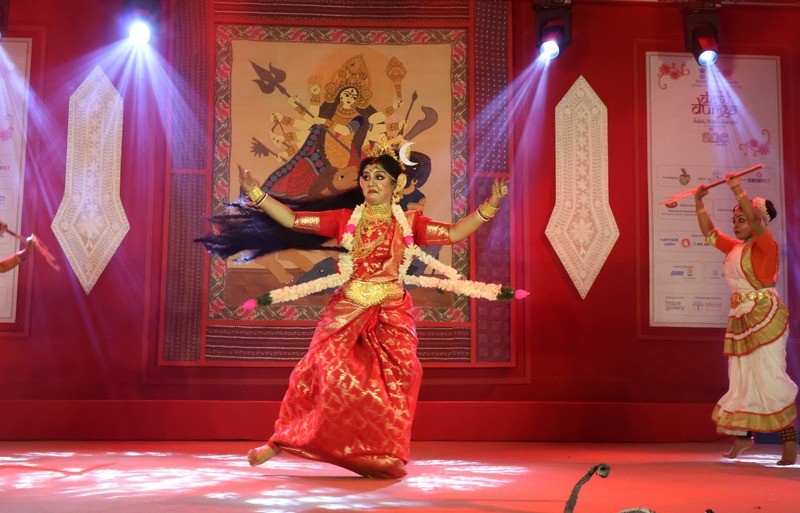 In Images: Kolkata celebrates Durga Puja with traditional dance at Indian Museum pandal