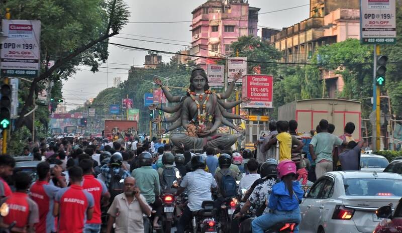 In Images: Chorebagan Durga idol immersed, ‘controversial’ pandal kept intact for SIT probe