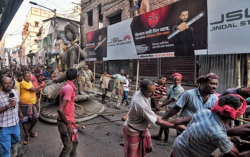 In Images: Chorebagan Durga idol immersed, ‘controversial’ pandal kept intact for SIT probe