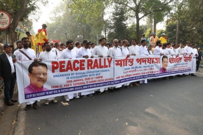 In Images: Christians rally in Kolkata against attacks on churches across country