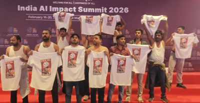Shirtless protest during AI Summit:  Youth Congress chief Uday Bhanu Chib arrested