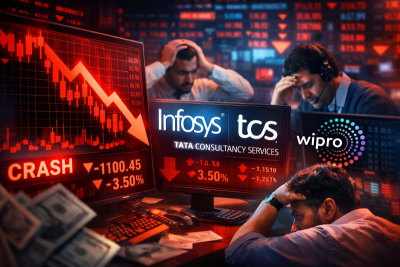 AI panic hits IT giants: Infosys, TCS, Wipro lead massive market rout as stocks sink to alarming lows